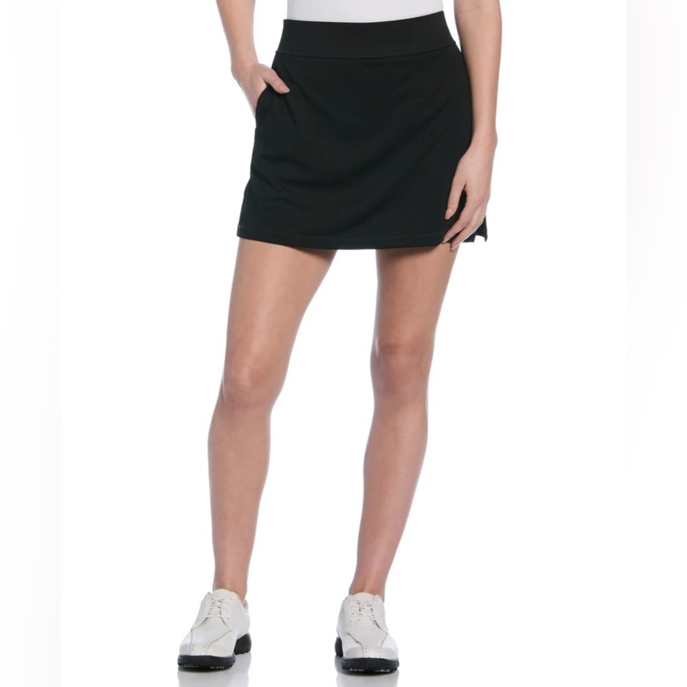 PGA Tour Women’s Black Airflux 16” Golf Skort with Tummy Control Waistband. Sz L